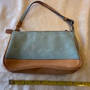 Coach  canvas and leather clutch